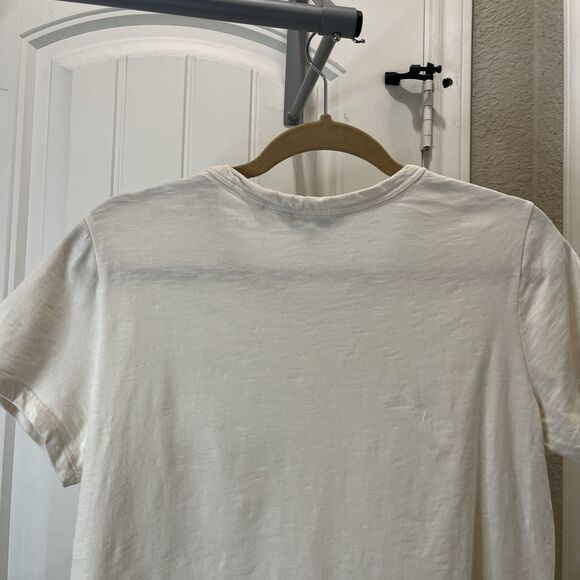 Toad & Co Primo T-Shirt Womens Size S Ivory Organic Cotton Logo Short Sleeve Top - Picture 7 of 9